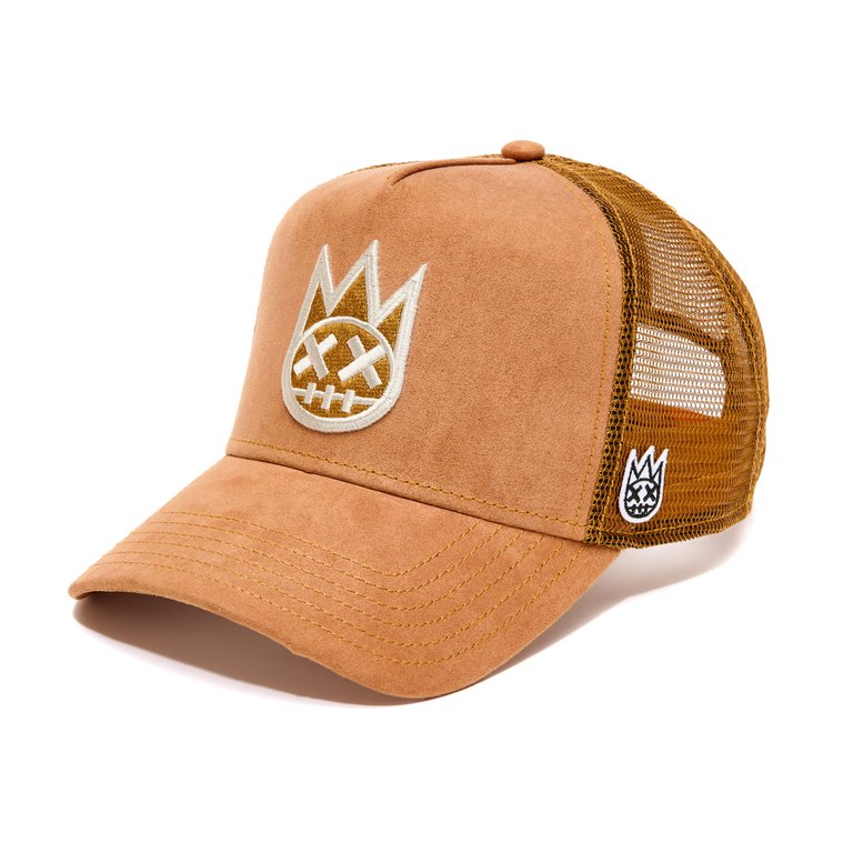 Shimuchan Logo Mesh Back Trucker Hat In Vintage Rust - Orange