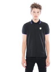 Short Sleeves Polo T-Shirt In Black - Black
