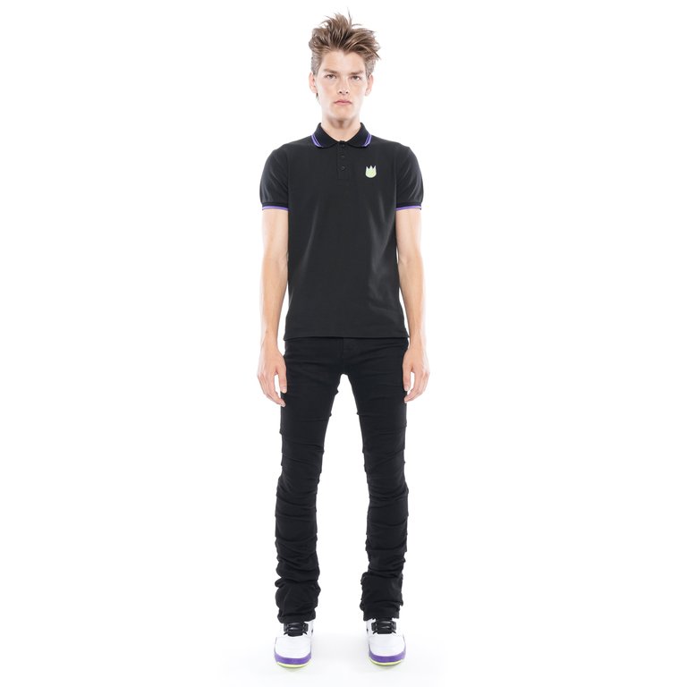 Short Sleeves Polo T-Shirt In Black