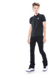 Short Sleeves Polo T-Shirt In Black