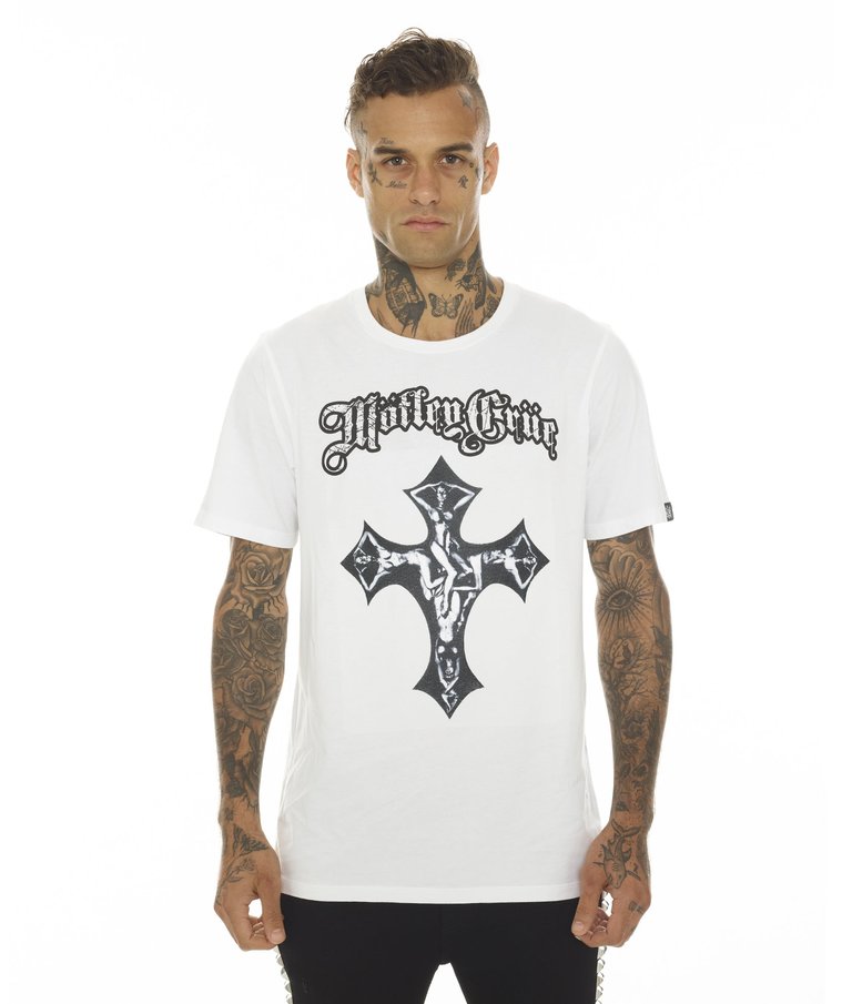 T-Shirt Short Sleeve Crew Neck Tee "Saints Of Los Angeles" Motley Crue - White