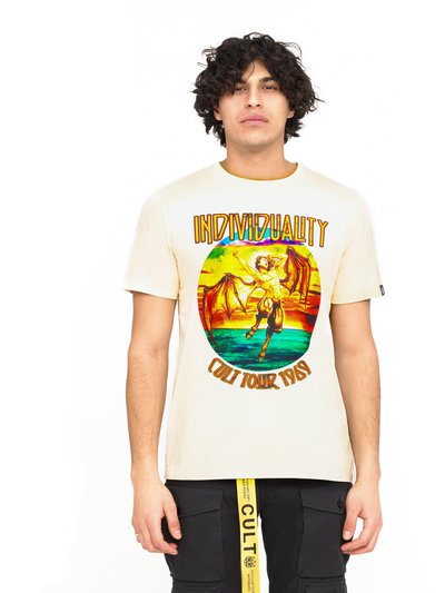 Cult of Individuality T-Shirt Short Sleeve Crew T "cult Tour" in Cream product