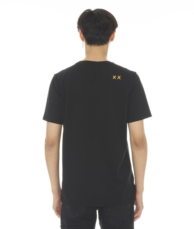 T-Short Sleeve Crew Neck Tee "get Out" In Black