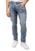 Azure Mens Basic Casual Stretch Washed Denim Jeans Flex Tapered Leg - Slim Fit - Acid Wash