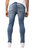 Azure Mens Basic Casual Stretch Washed Denim Jeans Flex Tapered Leg - Slim Fit - 	Medium Blue