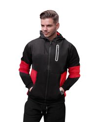 Full Zip Hooded Track Jacket - CMFH-31012 - Black/Red