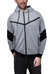 Full Zip Hooded Track Jacket - CMFH-31016 - Heather Grey/Black