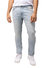 Mens Basic Casual Stretch Washed Denim Jeans Flex Tapered Leg - Slim Fit