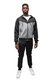 Men's Zip Up Hoodie Track Suit Sweatsuit - Black/Heather Grey/White