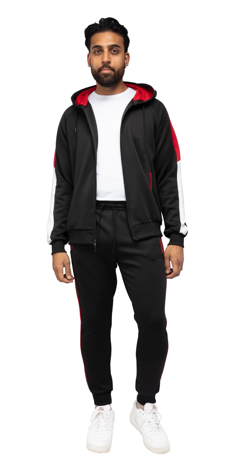 Men's Zip Up Hoodie Track Suit Sweatsuit