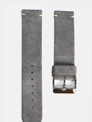 18mm // 20mm Gray Suede Leather Traditional 2pcs Strap - Gray