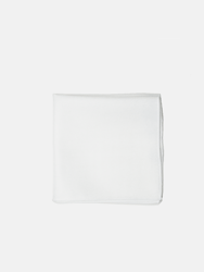 All White Linen Pocket Square - White