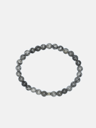 Allover Grey Jasper Stretch Beaded Bracelet - Grey
