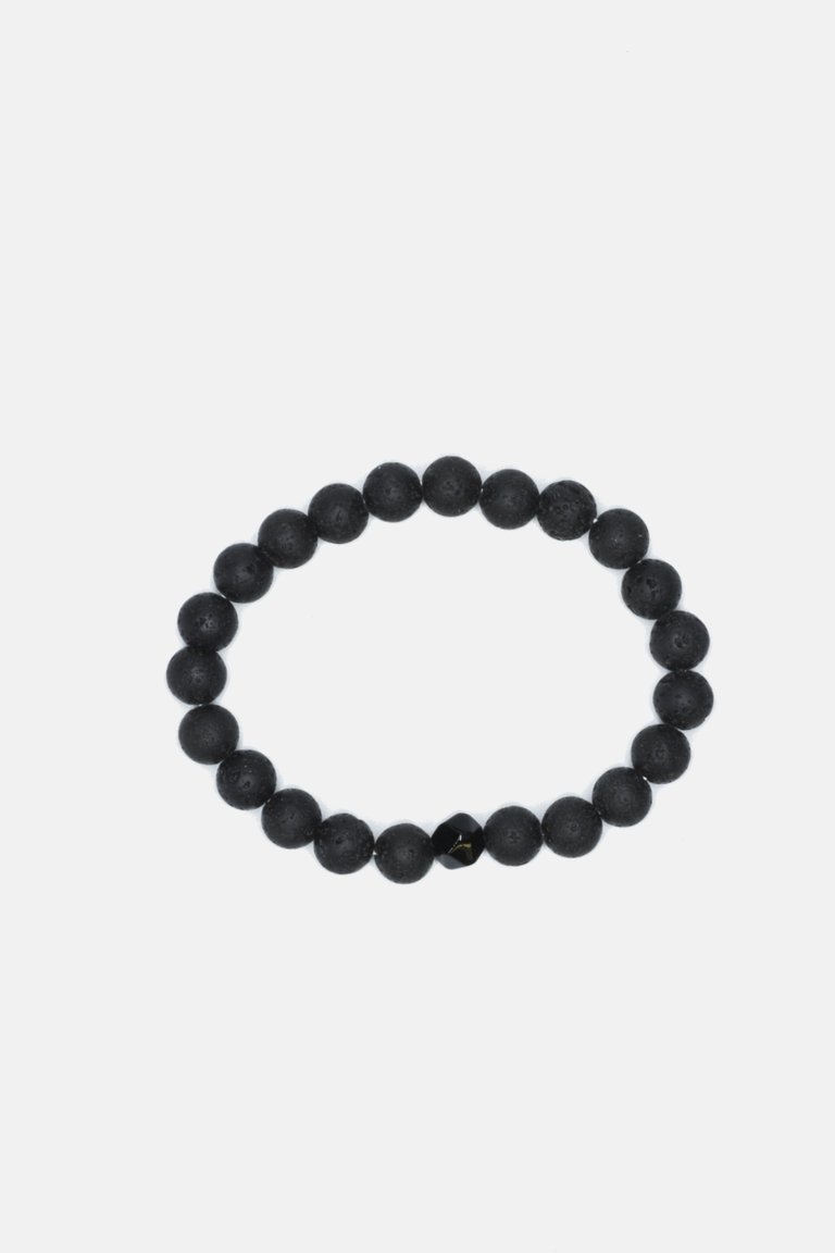 Allover Lavastone Stretch Beaded Bracelet - Black