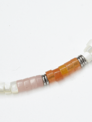 Amber Crystals + Pearls Beaded Bracelet