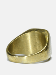 Antique Brass Square Striped Ring