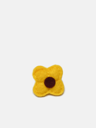 Assorted Wool Felt Flower Lapel Pins - Yellow