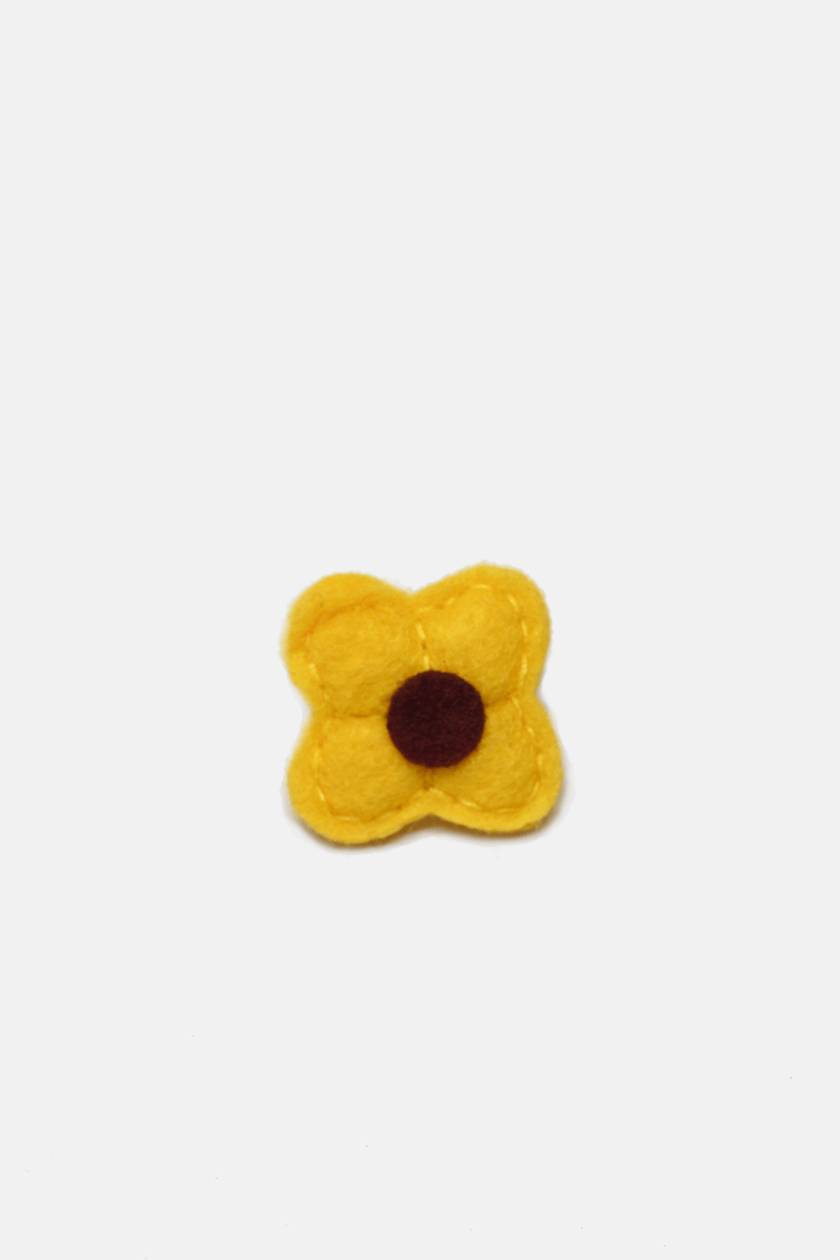 Assorted Wool Felt Flower Lapel Pins - Yellow