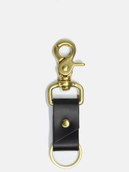 Black Leather Keychain - Black