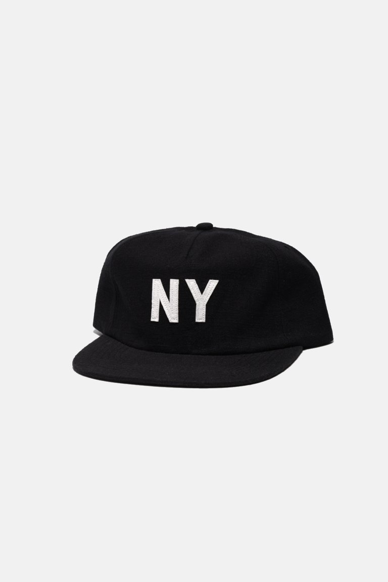 Black Linen New York Hat - Black