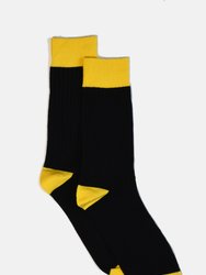 Black Ribbed Socks - Black