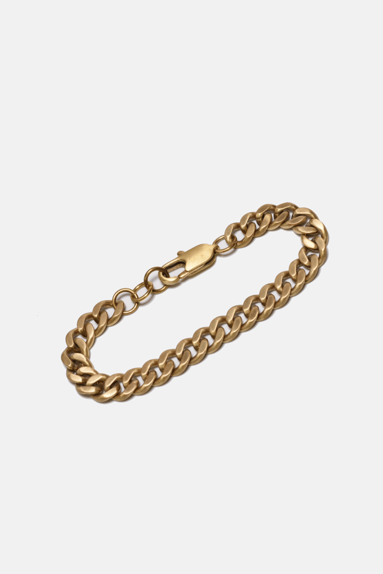 Brass Curb Chain Bracelet - Gold