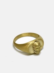 Brass Skull Ring - Gold