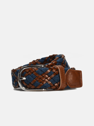 Brown & Blue Woven Belt - Brown And Blue