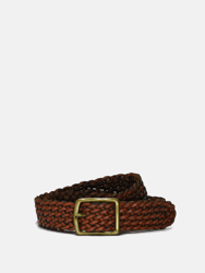 Brown Woven Leather Belt - Brown