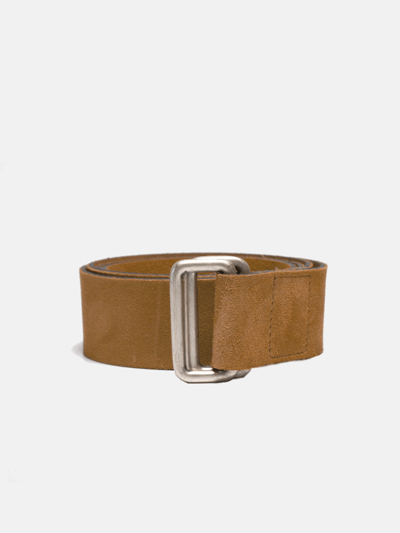 Curated Basics Camel Suede Square Ring Belt product