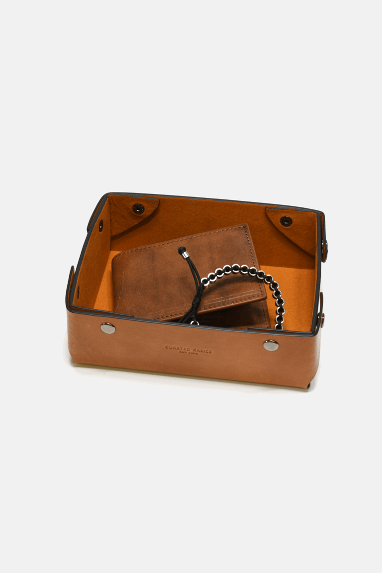 Catch-all Leather Tray - Brown