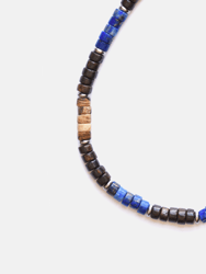 Coconut + Lapis Beaded Bracelet