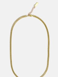 Flat Curb Chain Necklace - Brass