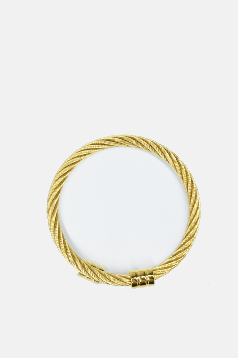 Gold Wire Cuff - Gold Accent - Gold