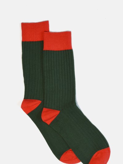 Curated Basics Green Ribbed Socks product
