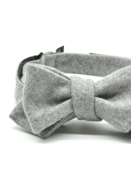 Grey Wool Bow Tie - Grey
