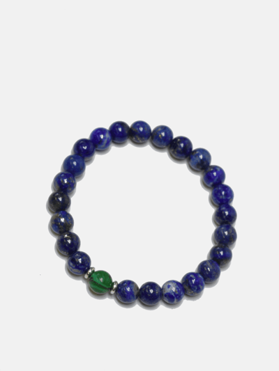 Curated Basics Lapis + Single Malachite Stretch Beaded Bracelet product