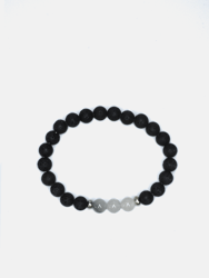 Lava/quartz Stretch Beaded Bracelet - Black