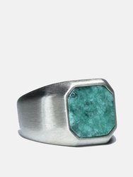 Malachite Inlay Ring - Green/Steel