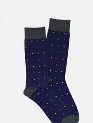 Navy Multi-Dots Socks - Navy