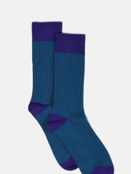 Navy Ribbed Socks - Navy