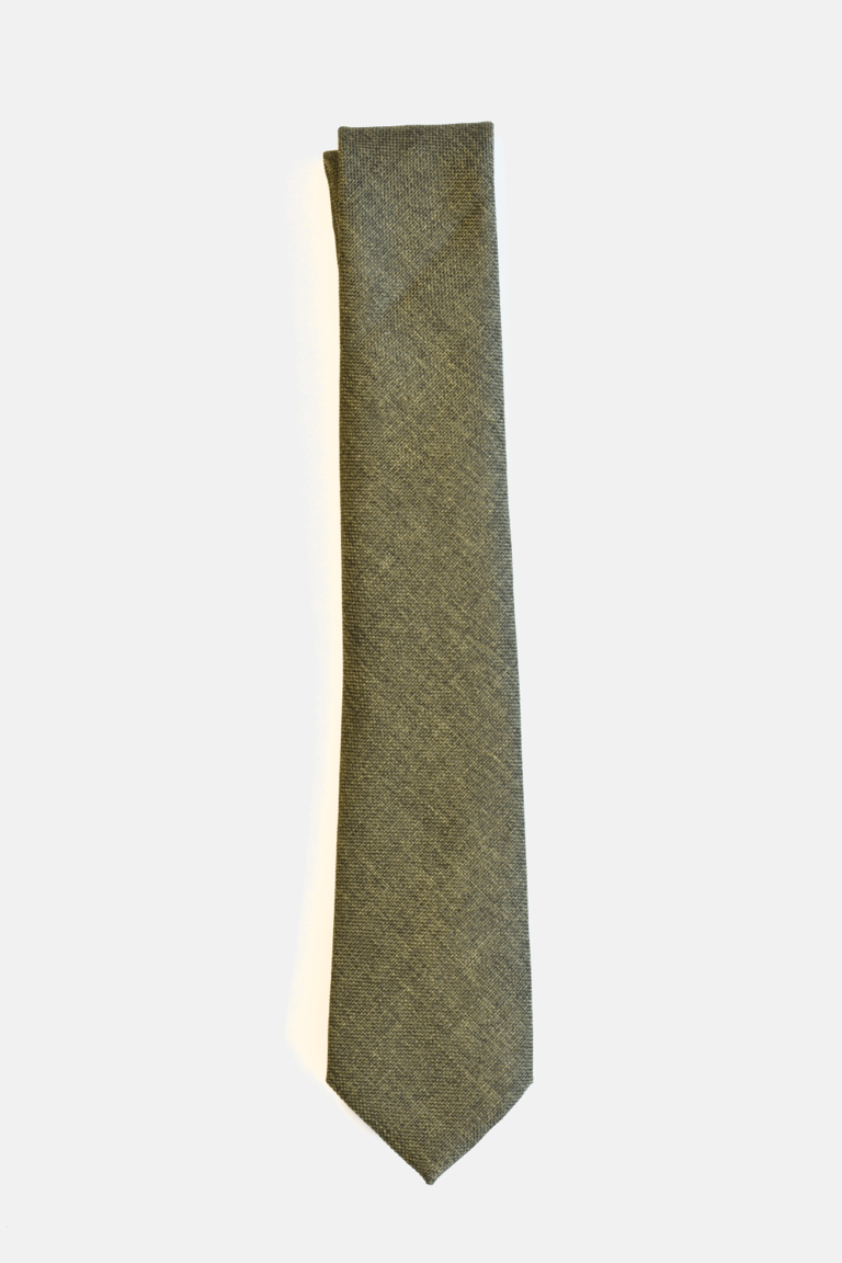 Olive Linen Tie - Olive