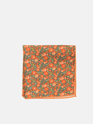 Orange Floral Pocket Square - Orange