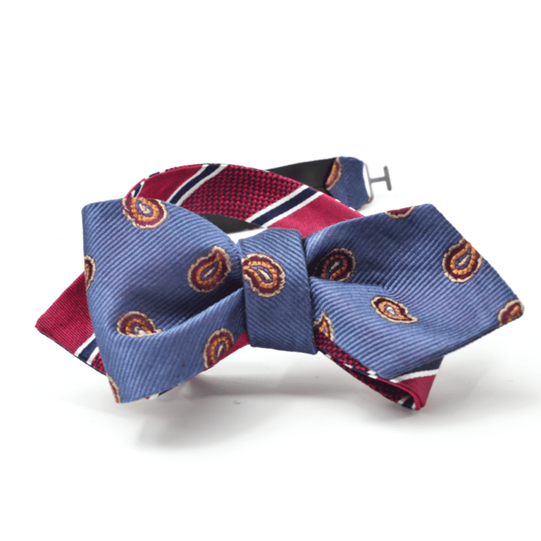 Paisley // Striped Reversible Bow Tie - Paisley