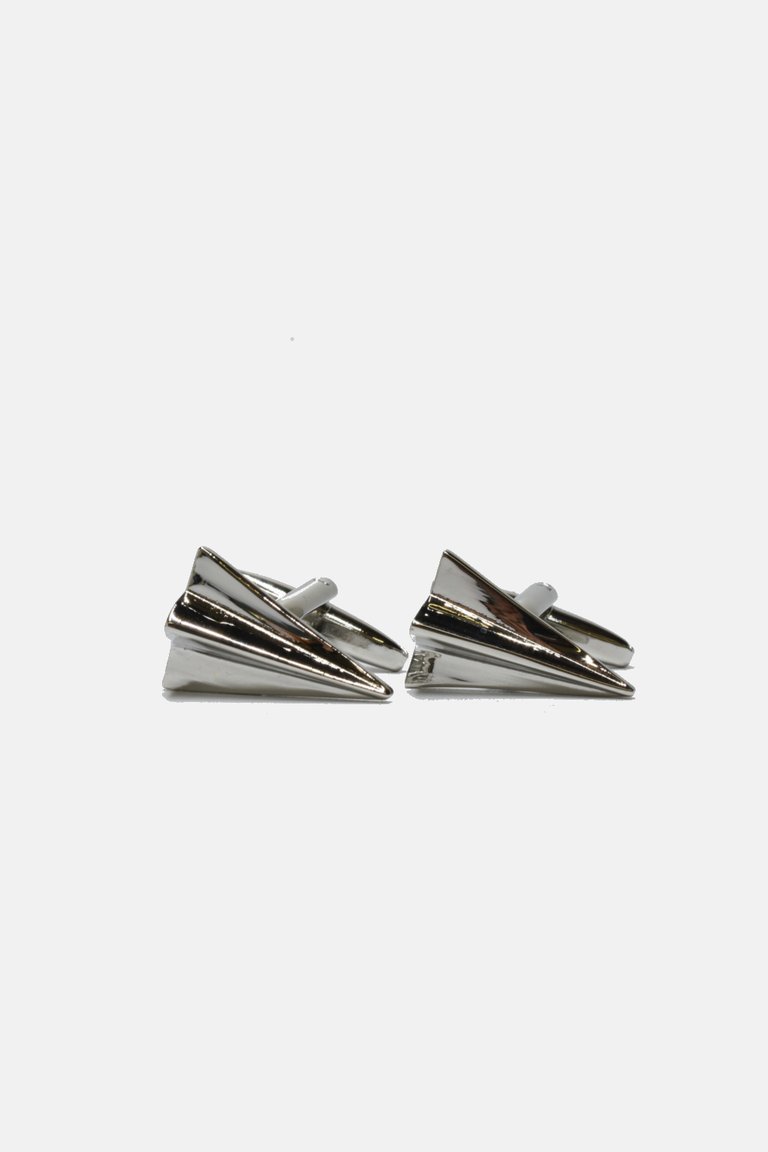 Paper Plane Cufflinks - Silver