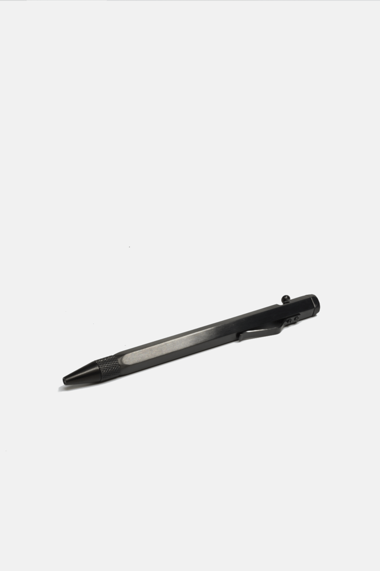 Retractable Hex Pen - Black Steel
