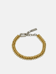 Saucer Beaded Bracelet - Brass