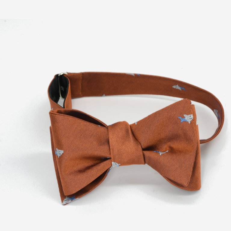 Shark Bow Tie - Brown