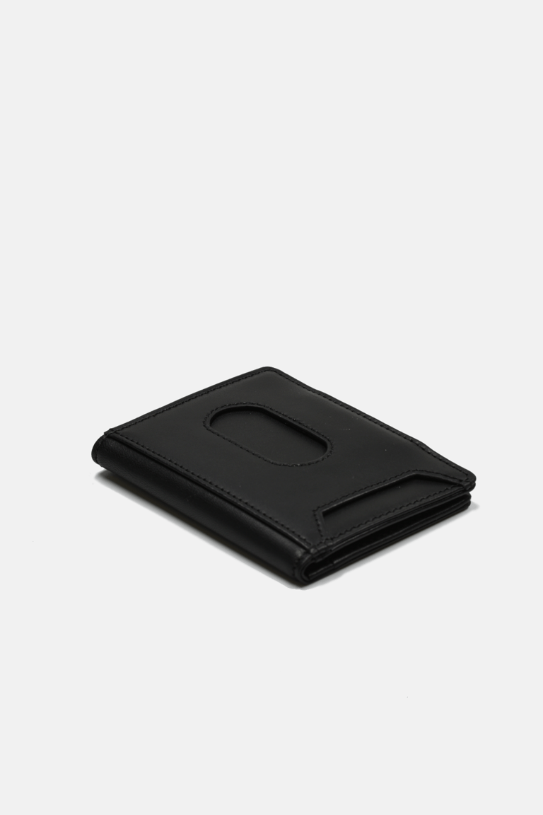 Slim Wallet With Elastic Strap - Black