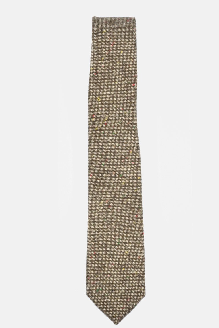 Speckled Brown Wool Tie - Brown